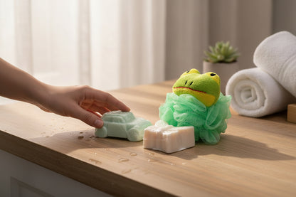 The "Bubbly Besties" Set - Shaped Soap & Loofah